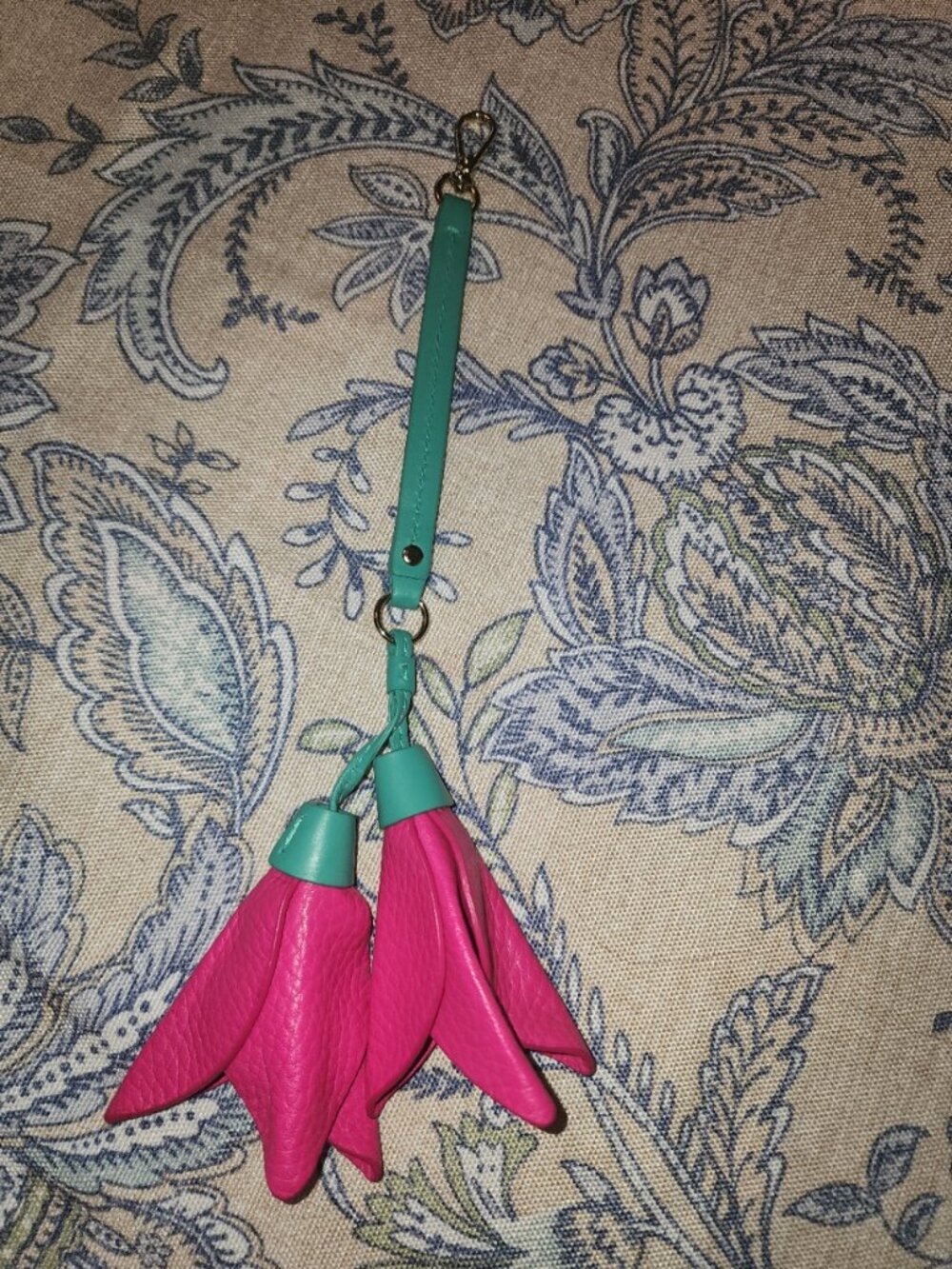 KATE SPADE NEW YORK LEATHER FLORAL BAG CHARM